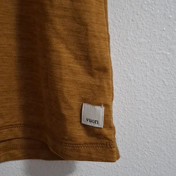 Vuori Lux Performance Tank Top Dark Golden Heather Brown Racerback Size Small - Picture 2 of 4
